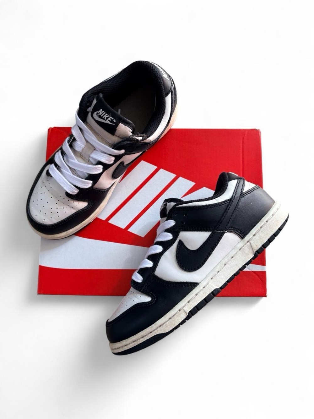 Nike Dunk Low “Panda” Sneakers – Black/White, Youth 2Y